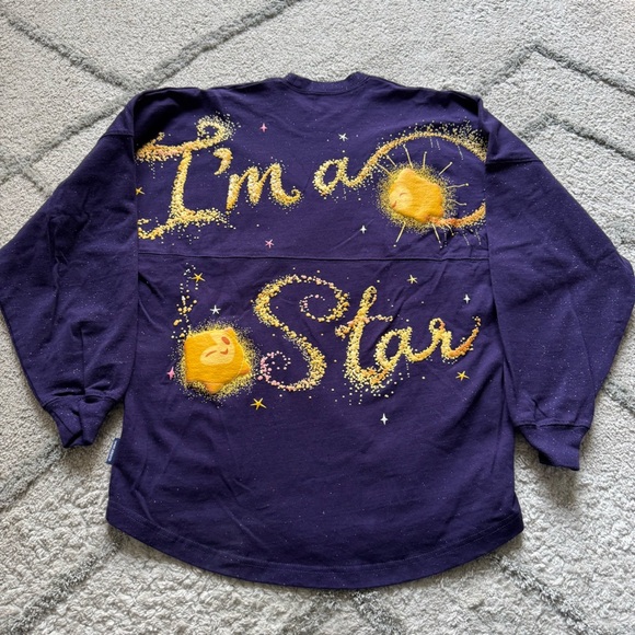 Disney Spirit Jersey wish movie purple yellow gold  crewneck XS - Picture 1 of 11